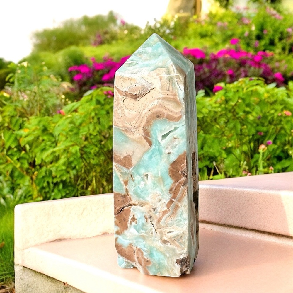 Hemimorphite STUNNING Caribbean Blue Raw Druzy Tower